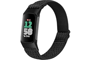TumCez Elastic Strap Only Compatible with Fitbit Charge 6/Charge 5 Straps for Women Men, Adjustable Stretchy Nylon Band Fabric Wristband Replacement Straps for Charge 6/Charge 5