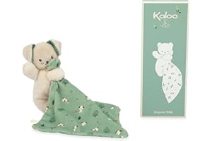 KALOO - Quadrato Morbidezza - Doudou Cagnolino Verde - Peluche per Neonato - Quadrato 18 x 18 cm Verde - Materiali Ecosostenibili - Scatola Regalo FSC - dalla Nascita, K226001