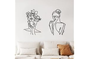 PHOTECT 2 Arte Parete Minimalista Decoro da Parete in Metallo Decoro Astratta Donna per Casa Arredamento da Parete Moderno Linea Singola in Metallo Decoro del Corpo Femminile (Stile Classico)