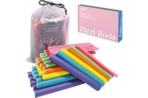 xnicx 47 Piezas 18cm Bigudies para Rizar el Pelo,Rulos Flexibles para Rizar Pelo,Rizador de Pelo sin Calor para Cabello Largo,Corto y Ondulado,Rizador Pelo para Dormir Durante la Noche,para Mujeres