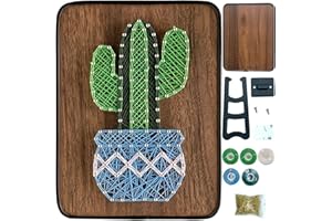 GENERIC BAZIMA DIY String Art Kit for Beginner,Cactus String Art,DIY Cactus Potted Craft Kit,Unique Gift,Craft Kit for Holidays