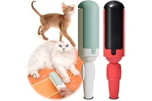 ZHYLUO 2 Stück Wiederverwendbare Fusselrolle für Tierhaare,Fusselrolle Wiederverwendbar,Fusselrolle Tierhaare Geeignet für Kleidung,Teppiche,Schlafzimmer zur Reinigung aller Arten von Tierhaaren,Grüner + Rot