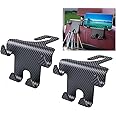 Home Cube 2 Pcs Car Backseat Headrest Hook With Mobile Phone Holder Car Back Seat Hooks For Purses, Water Bottle, Umbrellas, Cap, Shopping Bag, Grocery Bags - Black