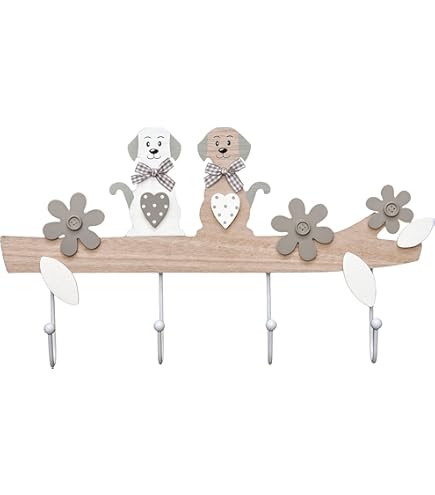 Appendiabiti A Forma Di Zampa Per Cani - 5 Ganci Per Guinzaglio, Chiavi E Vestiti | Design Divertente - Foto 3