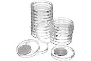 QUARKZMAN 20 stycken 35 mm silver dollar mynthållare, plast myntkapsel skydd akryl klar rund myntsamling behållare för silvermyntskydd eller NFC-etikett
