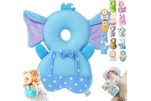SYEEFULA Wonder Baby Head Protector, Wonderbaby Head Protector, Baby Head Protector Backpack, Baby Backpack Head Protection Pillow, Baby Fall Back Head Protector for Baby Walking (Star Elephant)