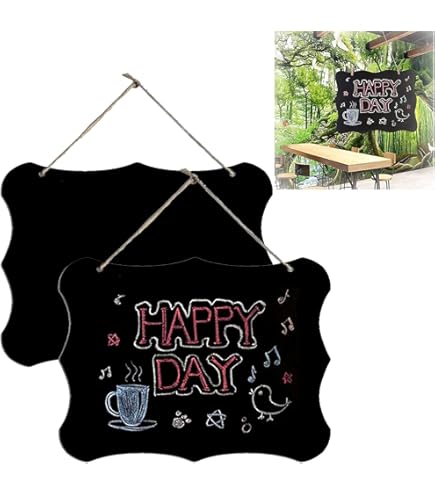 Lavagna Da Appendere In Legno 30x15 Cm - Scrivibile Con Gesso, Perfetta Per Casa E Eventi