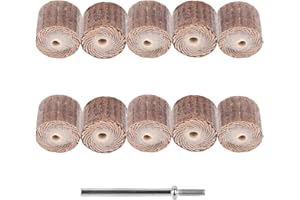TOPHOMER 10Pcs Sanding Sandpaper Flap Wheel Disc Brush Bit Grinding Polishing Tool Sander Drill Sanding Flap Wheel Coarse for Dremel Rotary Set Grit #120 with 3mm Mandrel Shank