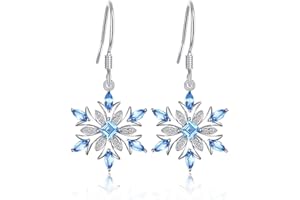 JewelryPalace Snowflake 1,4ct kolczyki z prawdziwym szwajcarskim niebieskim topazem, srebro 925