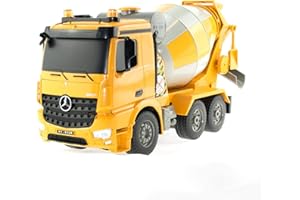 efaso Camión teledirigido con hormigonera Mercedes Arocs E528-003, 2,4 GHz, con luz y sonido y tambor giratorio