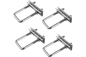 OBQCARE Bulloni A U, Vite a U M8, Bullone a U Quadrato, 304 Cavallotto A U Inox Bullone A U Con Dadi e Piastra Di Telaio, per Giardino, Cortile, Fissazione della Conduttura, RV, Fissazione Solare