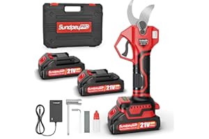 SundpeyPRO 21V Electric Pruning Shears - Max 45mm Cutting Diameter Cordless Garden Secateurs Pruning Scissors with 2 X 2.0Ah Battery & Brushless Motor & Portable Case for Garden Orchard Tree Branch