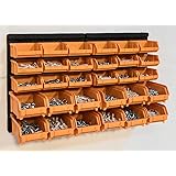 Wall Mounted 30 Piece Storage Bin Kit with Louvre Panel