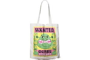 FaNaTtik Shrek officiellt licenserade Ogres Wanted affisch tygväska 40 x 40 cm, Beige, grön, 40 x 40cm