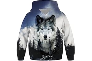 Loveternal Felpe Ragazzo Felpa Bambini Ragazzi Ragazze 3D Felpe con Cappuccio con Hoodie Tasche Manica Lunga Sweatshirt 5-13 Anni