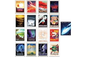 Artery8 NASA Space Grand Tour Travel Exploration Exoplanet Art Print Poster Home Decor Premium Pack of 17 - includes Custom 50th Anniversary Apollo 11 Moon Landing Print