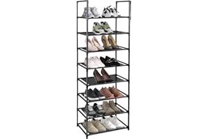 esonstyle 8 Tier Shoe Rack For 16-20 Pairs Tall Narrow Shoe Rack Versatile Shoe Shelf Organiser