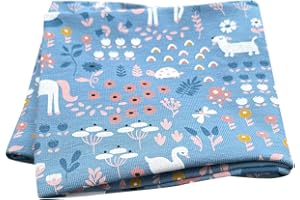 ‎WOLLHUHN Wollhuhn ÖKO Mädchen/Damen/Buben Cooles Elastisches Stirnband/Haarband Bequem Jersey Baumwolle Viele Motive 21215155 (Pony Jeansblau)