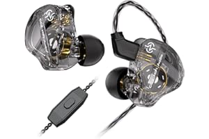 Yinyoo CCZ DC01 Pro Auriculares con Cable y Microfono,Super Bass IEM,Transmisión Estable Cable OFC de Alta pureza,Reducción de Ruido Inteligente para una Voz Clara para Juegos,Escenario
