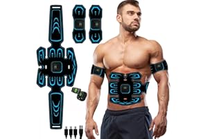 Queath Electroestimulador Muscular, Muscular Abdominales, EMS Abdominales Cinturón, Masajeador Eléctrico,Masajeador Eléctrico, Muscular Masajeador Eléctrico Cinturón Abdomen/Brazo/Piernas/Glúteos