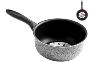 Home Salt Peper rondel z uchwytem, powłoka zapobiegająca przywieraniu, 18 cm, aluminium, czarny/szary