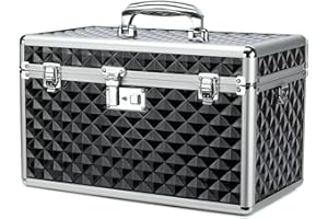 HEWEI WORKS Medicine Box, Lockable Medicine Box, Empty First Aid Box, Safety Box, Versatile Lockable Box for Home and Outdoor Use (Black, X-Large)