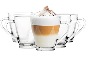 GLASMARK KROSNO 1992 Glasmark Krosno Lot de 6 s en avec anse, oreille colorée, à boire, tasse en avec écouteur, passe au lave-vaisselle 200 ml