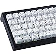 Sunzit Custom Keycaps 135 Keys PBT Keycap Set,Cherry Profile Keycaps Dye-Sub White Topographic Keycaps for Cherry MX Switches ISO/ANSI UK Layout Mechanical Gaming Keyboard