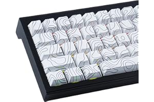 Sunzit Custom Keycaps 135 Tasten PBT Keycap Set, Cherry Profile Topographic Keycaps für Cherry MX Switches ISO/ANSI UK Layout Mechanische Gaming Tastatur