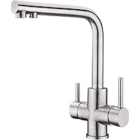 CREA 3 Wege Wasserhahn Küche, 360° Drehbar Küchenarmatur, 3 in 1 Mischbatterie für Wasserfilter, Spültischarmatur aus…