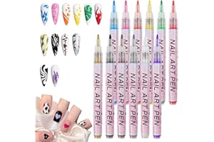 OUMUN Nail Art Pens,12 Colors Nail Art Graffiti Pen Nail Drawing Pen,Waterproof Nail Polish Pens Set,Nail Varnish Pens,Nail Pens,Nail Polish Pen Set,Nail Varnish Pen,Nail Gel Pens,0.7mm Quick Dry Nail Art