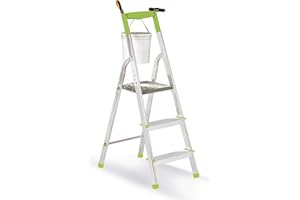 Casabriko 11033 Escalera doméstica de Aluminio de 3 Pasos, Verde