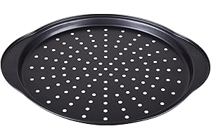 Urban Living Plat à Pizza Classique Ø37 Anti-Adhésif Perforé Passe Four et Lave-Vaisselle Noir