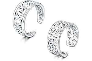 Mayhoop Zehenringe für Männer Jungen Vintage Verstellbare offene Zehenringe Silber Schwarz Schwanz Ring Fingerringe Knuckle Ring