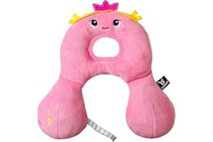 BenBat Newborn Headrest & Neck Support Pillow Baby Travel Pillow for Comfortable Sleep. 0-12 Months (Pink-Fairy)