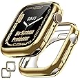 [2 Pack] Goton Bumper Case for Apple Watch Series 10 46mm, Ultra Thin Soft TPU Shockproof Case Cover Bumper Protector for iWatch Accessories (No Screen Protector) 46mm Gold+Gold