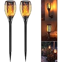 Solarleuchten garten außen, Ruyilam Solar Fackeln 2 Stücke 96LEDs Flammenlicht gartenfackeln für außen wasserdicht IP65…