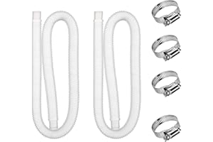 OKESYO 2 Stück Pool Ersatzschlauch 32mm, Pool Pumpe Ersatzschlauch mit 4 Metallanschlüssen, Poolfilter Ersatzschlauch, Poolschlauch für Oberirdische Pools Zubehör, 59" x 1.25"