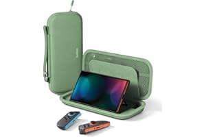 Belkin etui podróżne do Nintendo Switch 2 dla graczy z uchwytem na AirTag i kieszenią na kartridże z grami – lekkie z twardą powłoką i miękką wyściółką, podróżne dla graczy – Zieleń