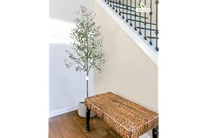 Leflos 210cm Olivo Realista de Interior, sólo para Uso Interior, con Tronco Vivo, Rama Ajustable y Aceitunas gordas, 1 Pieza