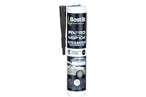 Bostik FIXPRO – Mastic Auto et Bateau MSP 104 – Colle et Joint – Tous matériaux – Résiste aux Intempéries et à l’Eau de Mer – Mastic Hybride Polymère – Couleur : Noir – 1 Cartouche 290 ml