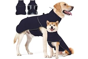 HEYWEAN Caldo cappotto per cani impermeabile Giacca invernale foderata in pile riflettente con D-Ring Cappotti e giubbotti per cani taglia piccola media grande vestiti per cani cappotto cane invernale