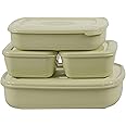 ASIAN Plastowares Utility Star Storage Containers Set of 4, (500 Ml x 2, 800 Ml, 1800 ml) Freeze Containers (Olive Green)