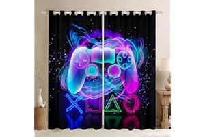 Fgolphd Gamepad - Rideau occultant Games - En tissu imperméable - Pour chambre d'enfant - À œillets - 100 % polyester (220 × 215 (l x H) - 5)