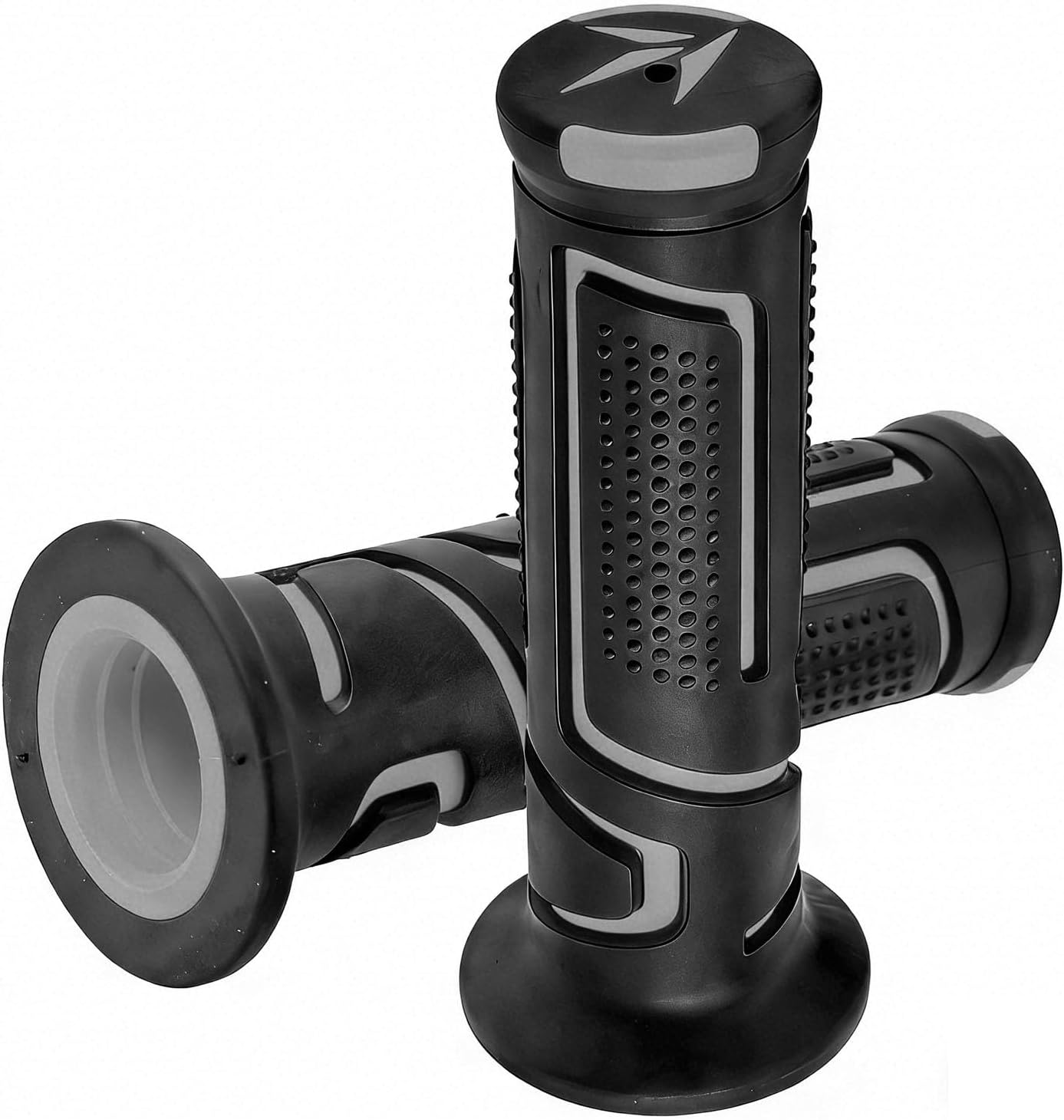 Puños universales para deportes de motor de 7/8 pulgadas, mangos de motocicleta Pro Dirt Pit Bike compatibles con Yamaha Honda Kawasaki ATV Pocket Bikes BMW Suzuki Mini Quads (Gris)