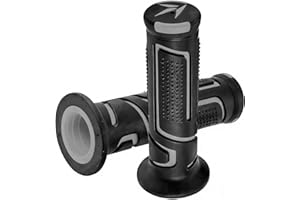 Puños universales para deportes de motor de 7/8 pulgadas, mangos de motocicleta Pro Dirt Pit Bike compatibles con Yamaha Honda Kawasaki ATV Pocket Bikes BMW Suzuki Mini Quads (Gris) - 1