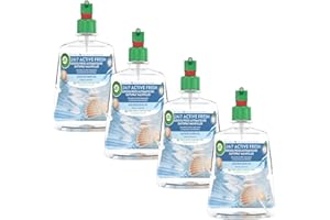 ‎AIR WICK Air Wick Active Fresh – Aeorosolfreier, automatischer Lufterfrischer – Raumduft Meeresbrise – 4 x 228 ml Nachfüller