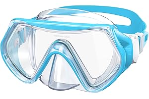 Findway Masque de Plongée Enfant,Lunettes de Plongée Enfants Masque de Snorkeling pour 5-16 Ans Garçons Filles,180°View HD Anti-buée Anti-fuite Lunettes de Natation