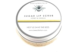 100% Naturale ESFOLIANTE ALLO ZUCCHERO - PER LABBRA - con MIELE & VANIGLIA - 50g - di BEES of BRITAIN. Efficace nel rimuovere pelle secca. Diamo il 5% dei Profitti per Aiutare a Salvare le Api.