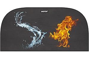 ‎ENGPOW Kamin Matte Feuerfeste Unterlage 100 x 50CM Halbrund Funkenschutzplatte Herdbereich Feuerstelle Matte für Holzofen Feuerhemmende Teppiche Herdunterlage Schutzmatte für Kamine im Herd,Heizungen